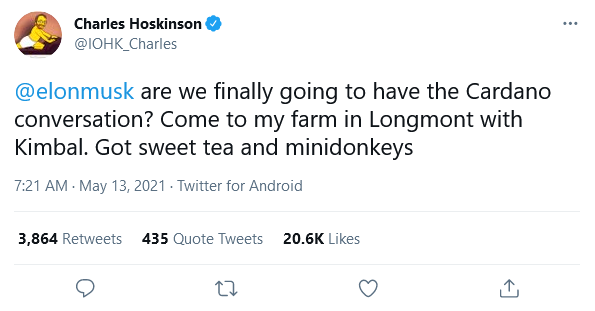 Charles Hoskinson on Twitter