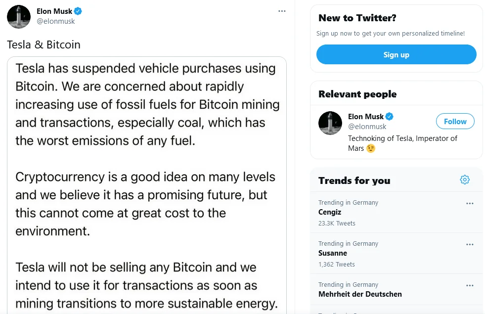 Umweltfreundlichere Cryptowährungen wie Cardano profitieren von Musk Tweet